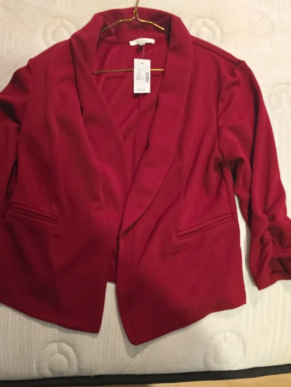 Maurices Deep Red Open-Front Blazer